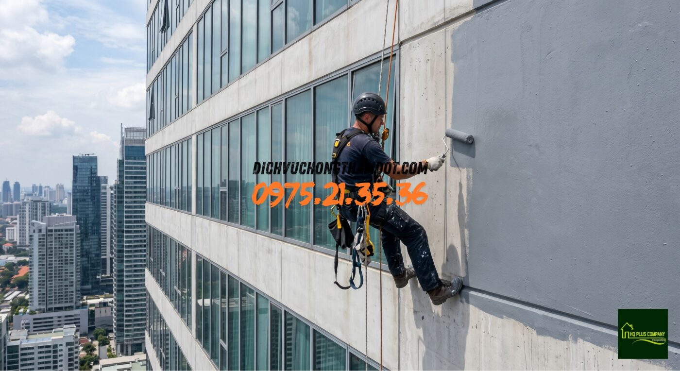 Thi công chống thấm tường ngoài đảm bảo thẩm mỹ kiến trúc.